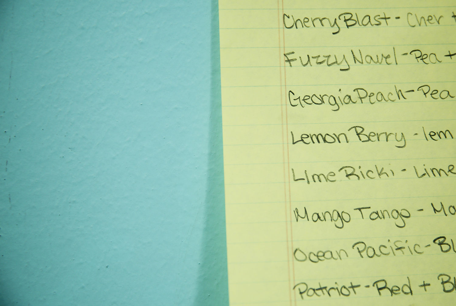 A reminder of how to make 19 different combination snow cones
